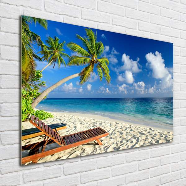 Haus Am Meer Glasbild Tropical Beach Wayfair De